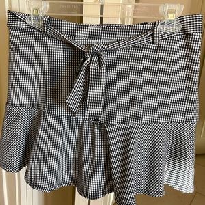 Black & White Plaid Skort